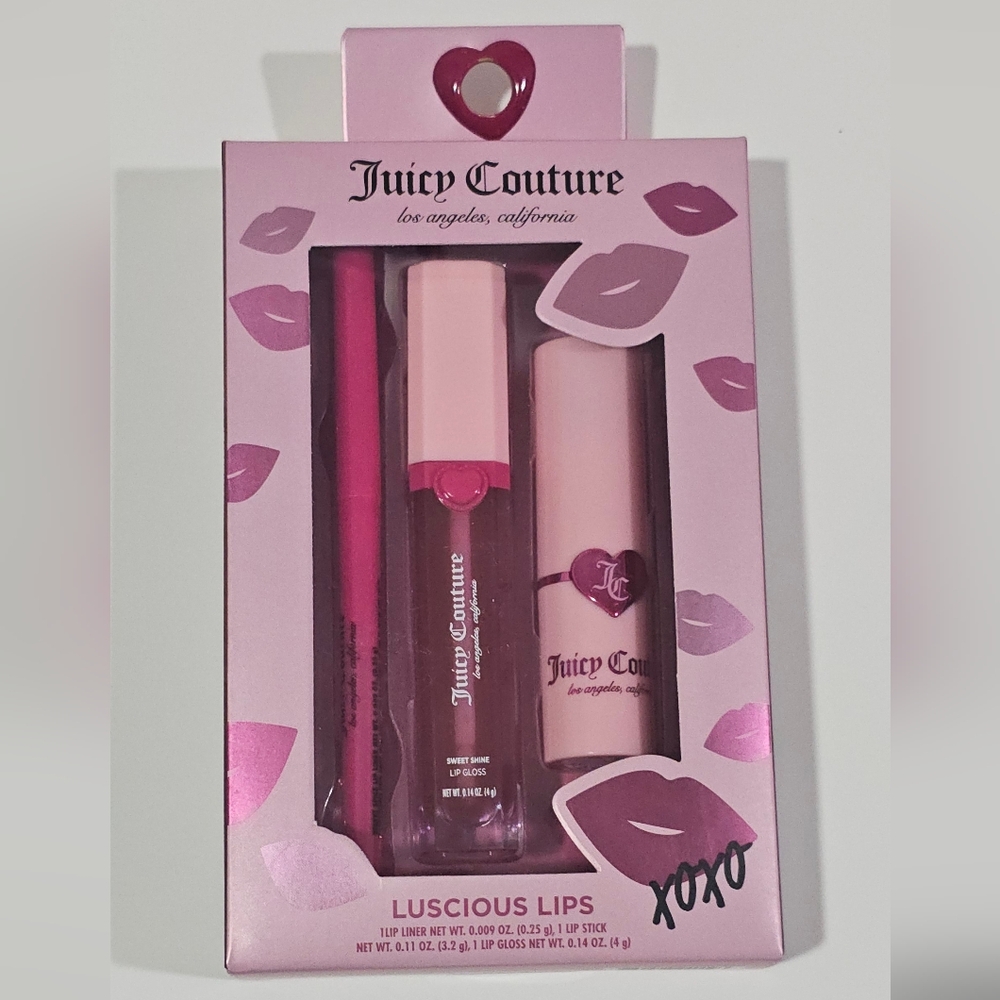 Juicy Couture Luscious Lips Gloss Set - Pink Sweet Shine Gift For Her